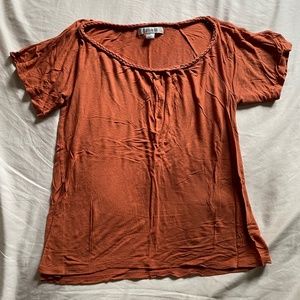 Braided Neckline Cold Shoulder Tunic Top